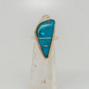 Coya Jewelry Turquoise Sleek & Sexy Inlay No. 6 Ring (size 7)